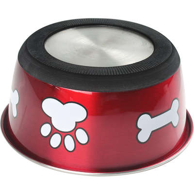 Comedouro Jambo Vermelho Metálico para Cães