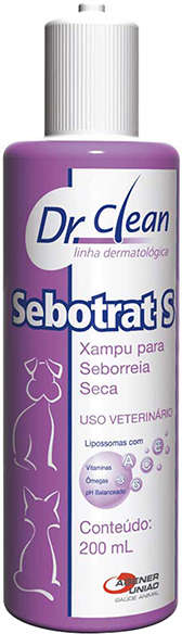 Shampoo Dr Clean Sebotrat S para Cães e Gatos - 200 mL
