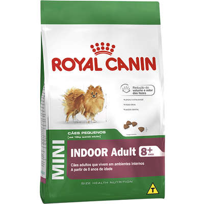 	tamanho do grao Ração Royal Canin Mini Indoor Adult 8+ para Cães de Raças Pequenas Adultos em Ambientes Internos