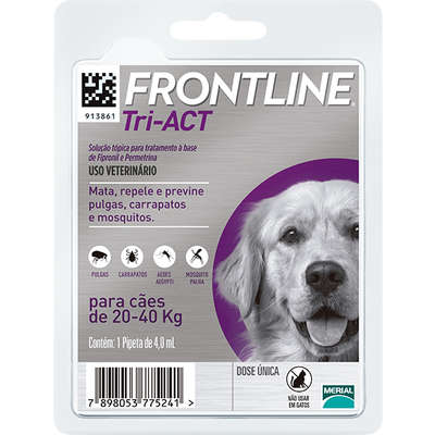 Antipulgas e Carrapatos Frontline Tri-ACT para Cães de 20 a 40 Kg