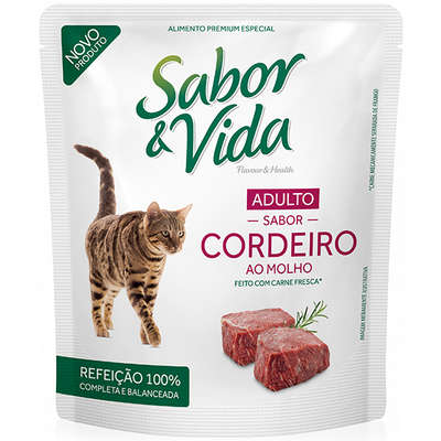 Ração Guabi Sabor e Vida Sachê Cordeiro para Gatos
