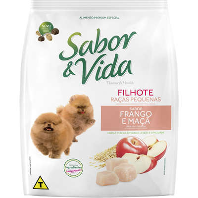Ração Guabi Sabor e Vida Frango com Maça para Cães Filhotes de Raças Pequenas