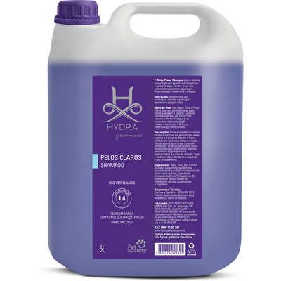 Shampoo Pet Society Hydra Groomers Pelos Claros para Cães e Gatos