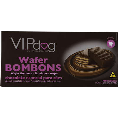 Chocolate Vip Dog Wafer Bombons