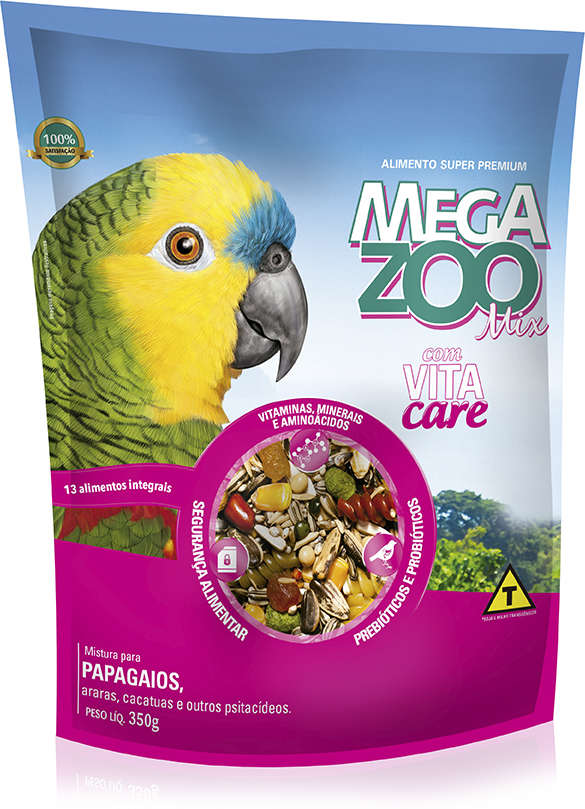 Ração Mix para Papagaios Megazoo - 350 g