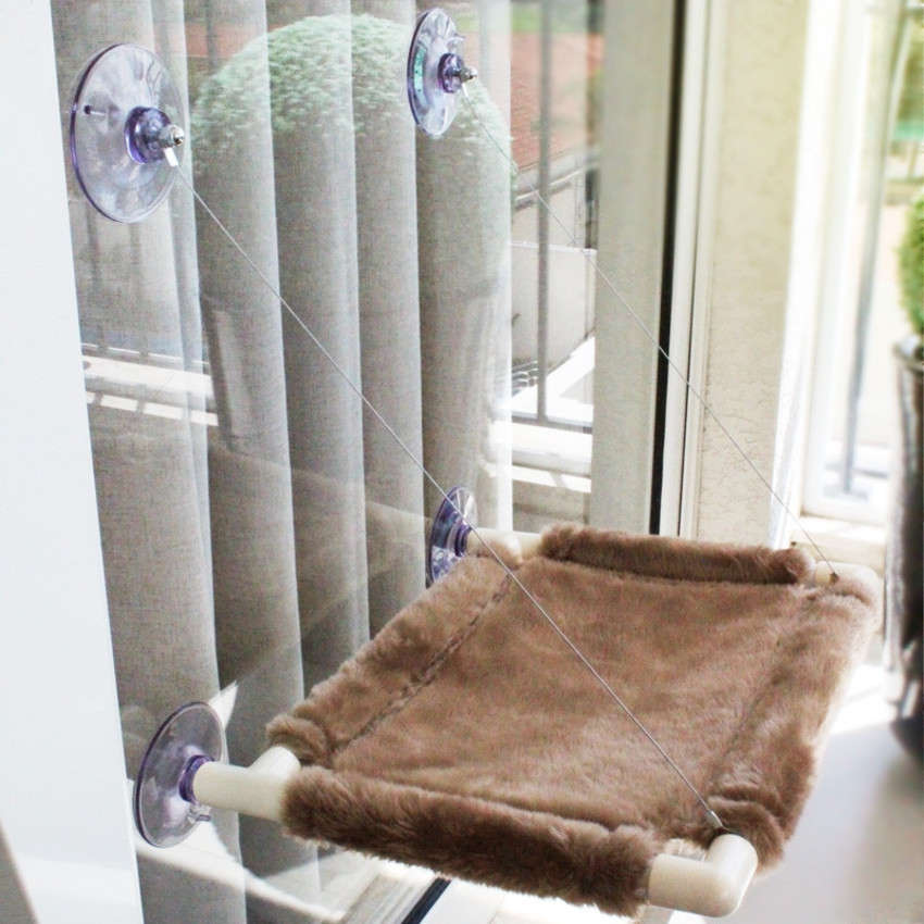 Cama de Janela Gatton Catbed Pelúcia Areia para Gatos - King