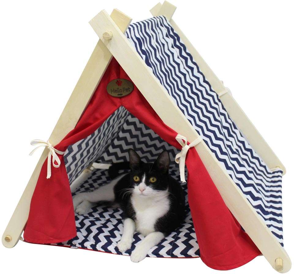 Barraca Hello Pet Azul com Vermelho para Cães e Gatos - Tam. Único