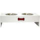 Comedouro Hello Pet Branco com Ossinho Vermelho