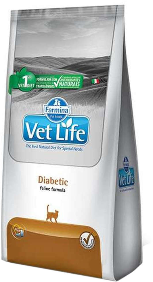 Ração Farmina Vet Life Diabetic para Gatos Adultos Diabéticos - 2Kg