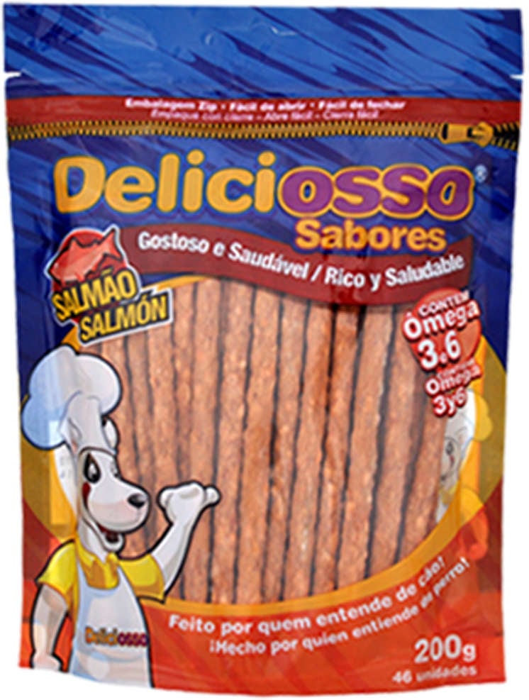 Osso Deliciosso Palito Fino Salmão - 200 g