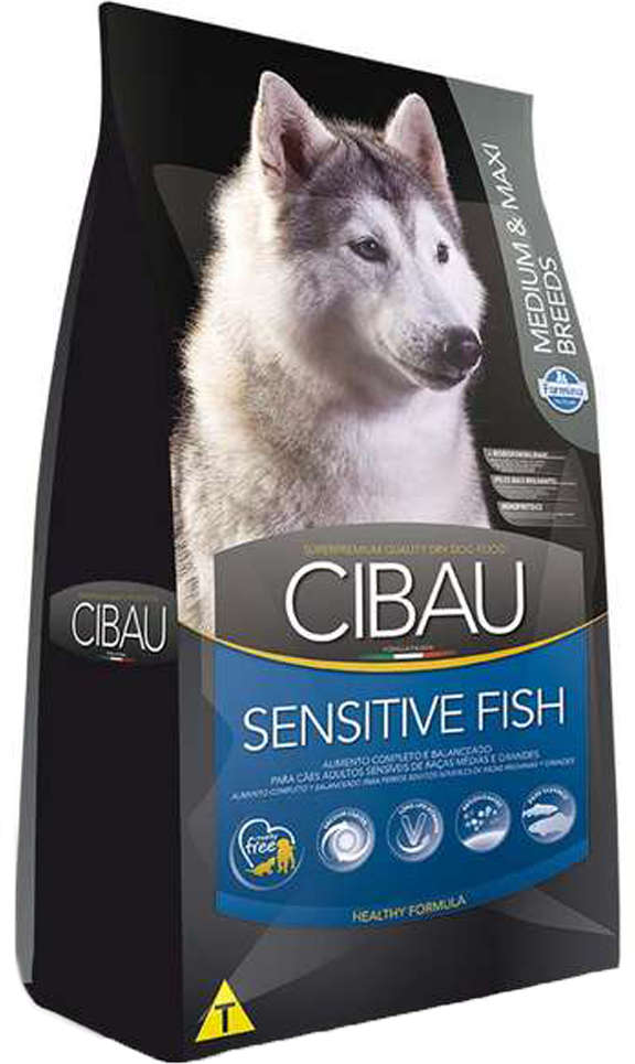 Ração Farmina Cibau Sensitive Fish para Cães Adultos de Raças Médias e Grandes - 12Kg