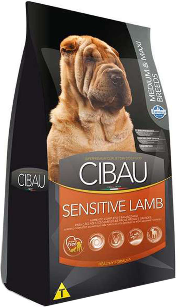 Ração Farmina Cibau Sensitive Lamb para Cães Adultos Sensíveis de Raças Médias e Grandes - 12Kg