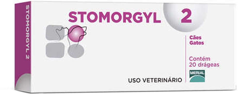 Antibiótico Merial Stomorgyl 2 para Cães e Gatos - 20 Comprimidos