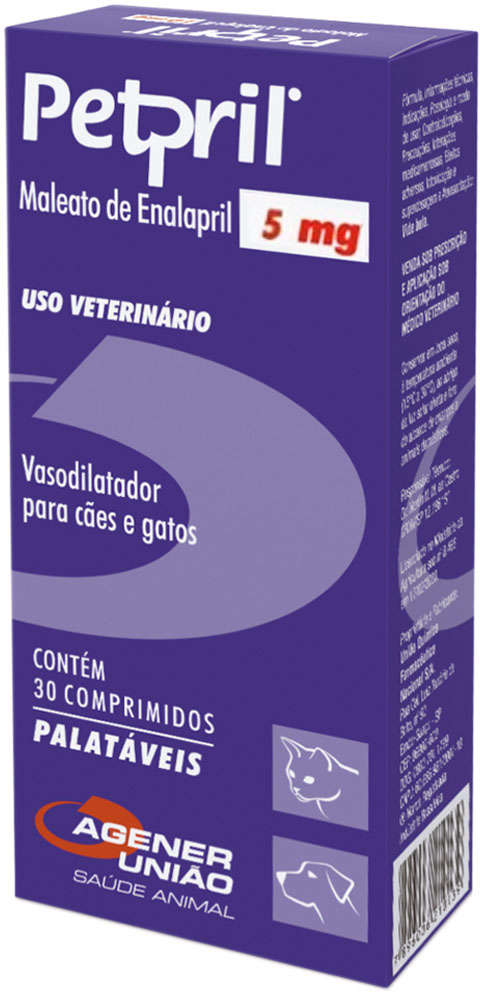Vasodilatador Agener União Petpril 30 comprimidos - 5 mg