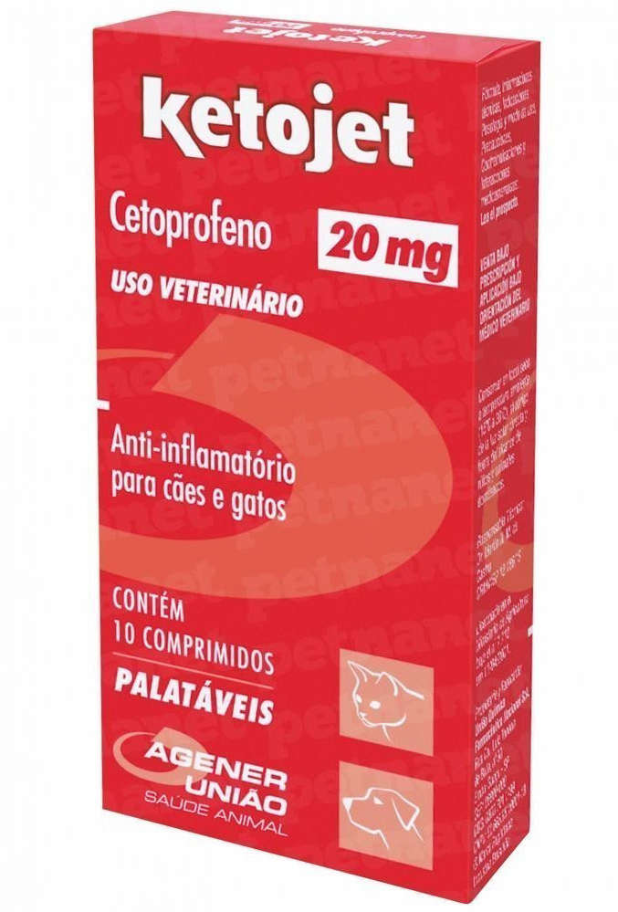 Anti-Infamatório Agener União Ketojet Cetoprofeno 10 comprimidos - 20 mg