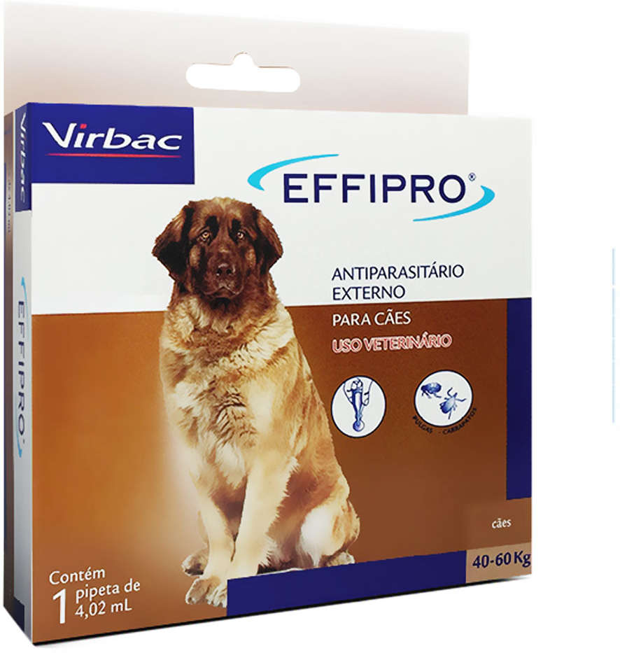 Antipulgas e Carrapatos Effipro 402 mg para Cães de 40 a 60Kg - 1 Pipeta