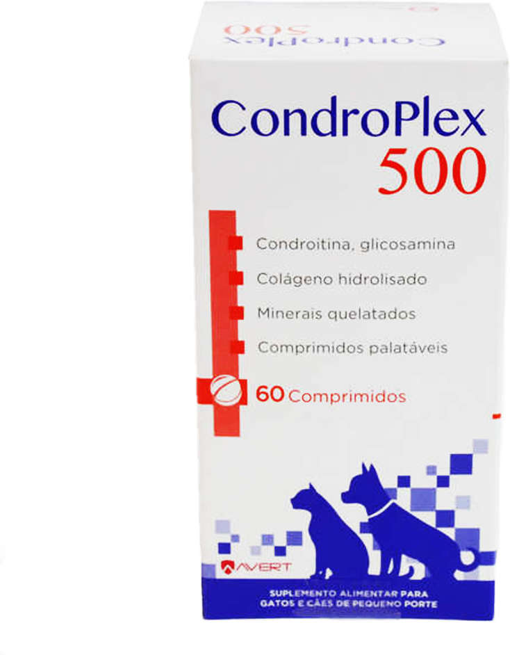 Suplemento Alimentar Avert CondroPlex 500 para Cães e Gatos de Pequeno Porte - 60 Comprimidos