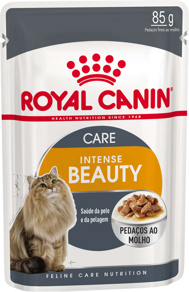 Kit Ração Úmida Royal Canin Sachê Feline Intense Beauty para Gatos - 12 Unidades