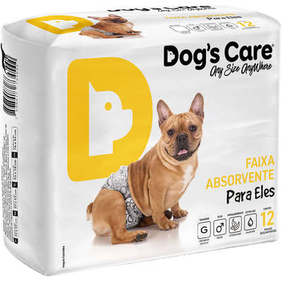Fralda Higiênica Dog's Care Ecofralda Gel para Macho - 12 Unidades