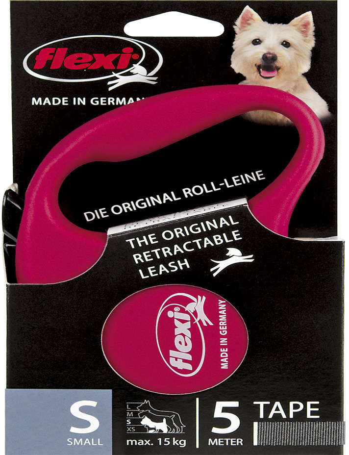 Guia Retrátil Flexi Fun Fita Vermelha - Tam. P