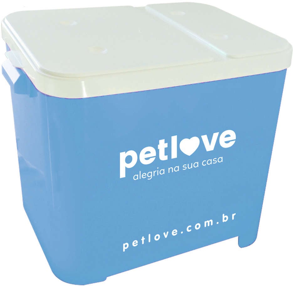 Porta-Ração Petlove para Armazenar até 15Kg - Azul Claro
