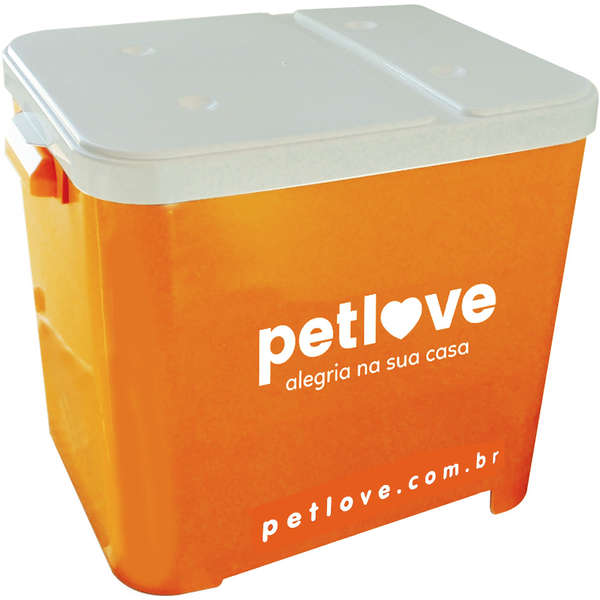 Porta-Ração Petlove para Armazenar até 15 Kg - Laranja Menor preço em Porta-Ração Petlove para Armazenar até 15 Kg - Laranja