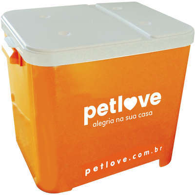 Porta-Ração Petlove para Armazenar até 15 Kg - Laranja
