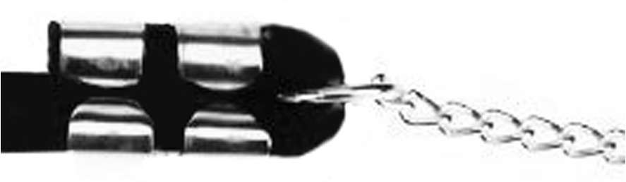 Guia de Corda com Corrente de Metal Preto - 1m X 2mm (16mm)