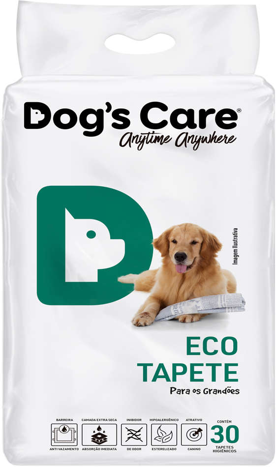 Tapete Higiênico Dog's Care Descartável Eco Grande Porte - 30 Unidades
