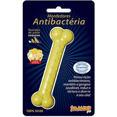 Brinquedo Jambo Mordedor Osso Antibactéria Sabor Queijo
