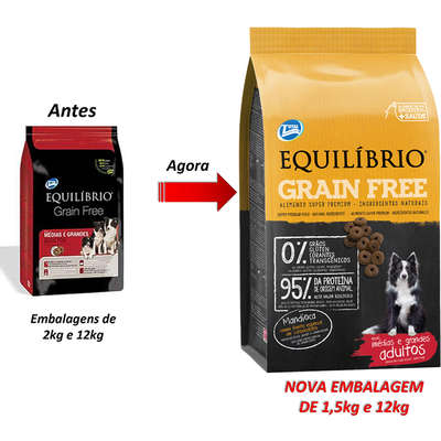 Ração Total Equilibrio Grain Free para Cães Adultos de Raças Médias e Grandes