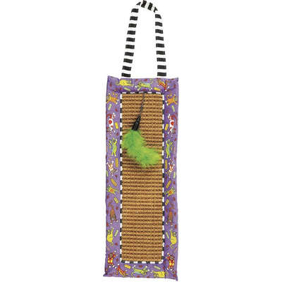 Brinquedo Arranhador Fatcat Gatos Scratchy Mat Doork nob Hanger