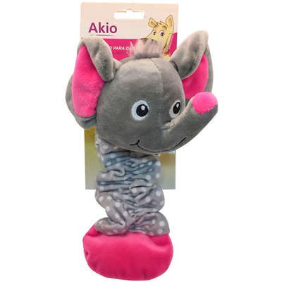 Brinquedo Akio Pelúcia com Squeaker Elefante com Corpo Elástico
