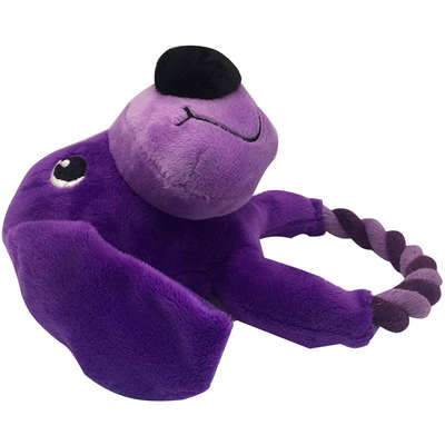 Brinquedo Akio Pelúcia com Squeaker Cão Roxo com Corda