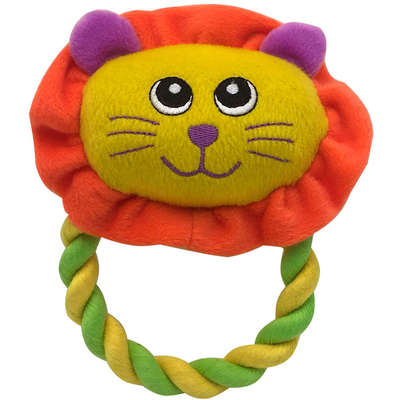 Brinquedo Akio Pelúcia com Squeaker Leão com Corda
