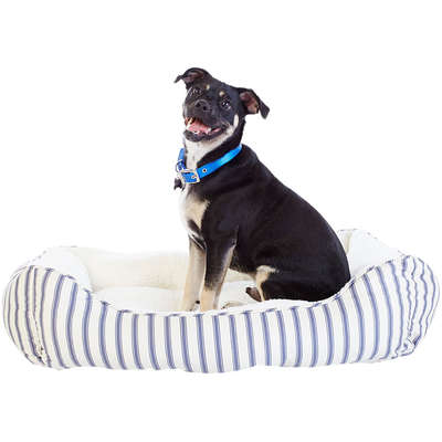 Cama Petco Harmony Pelúcia de Carneiro Listrada para Cães e Gatos