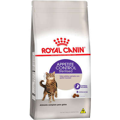 Ração Royal Canin Feline Health Nutrition Sterilised Appetite Control para Gatos Adultos Castrados