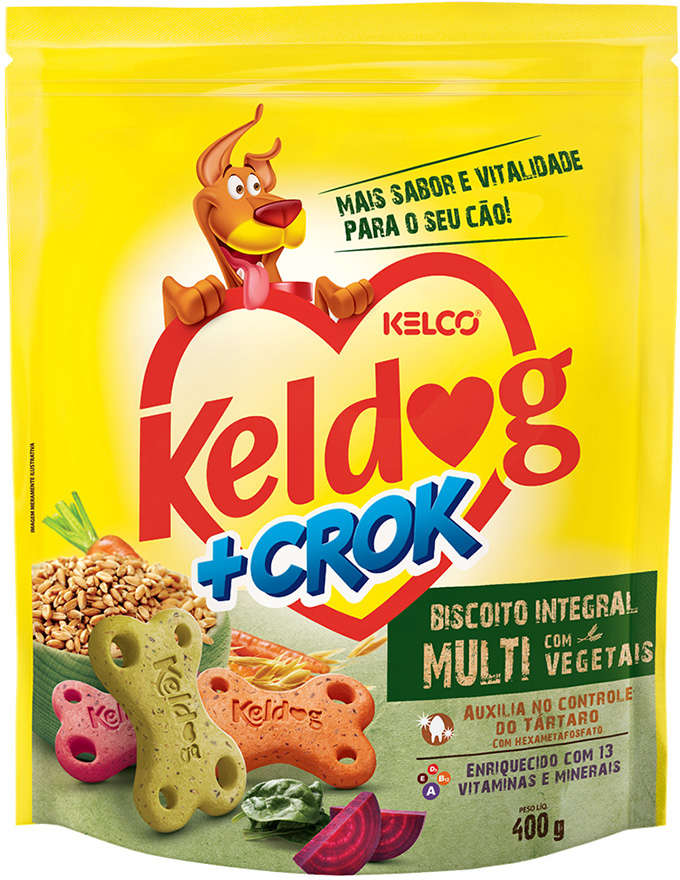 Biscoito Keldog para Cães Adultos Sabor Vegetais Integral - 400g