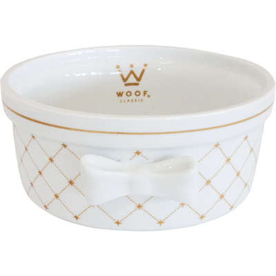 Comedouro Woof Pet Laço Matelasse - Bege