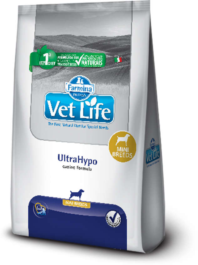 Ração Farmina Vet Life Natural UltraHypo para Cães Mini - 2Kg
