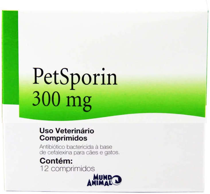 Antibiótico Mundo Animal Petsporin Caixa 12 Comprimidos - 300 mg
