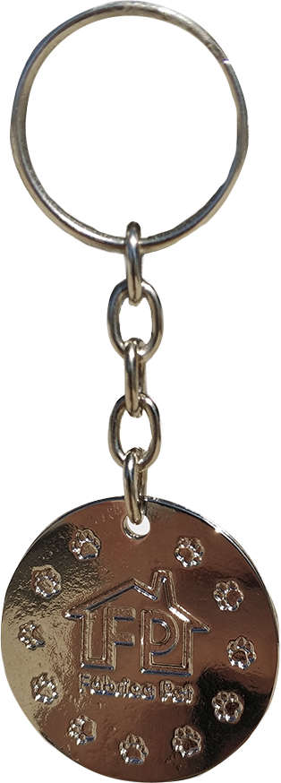 Medalha de Identificação Chaveiro Fábrica Pet em Metal - Prata