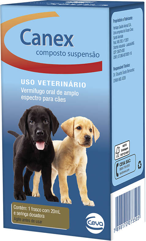 Vermífugo Ceva Canex Composto Suspensão para Cães - 20 mL