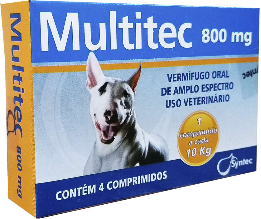 Vermífugo Syntec Multitec 800 mg para Cães até 10Kg - 4 Comprimidos
