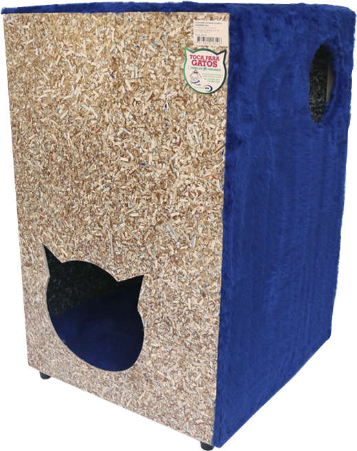 Toca Ecológica Recriar Pet 2 Andares Azul para Gatos - Azul