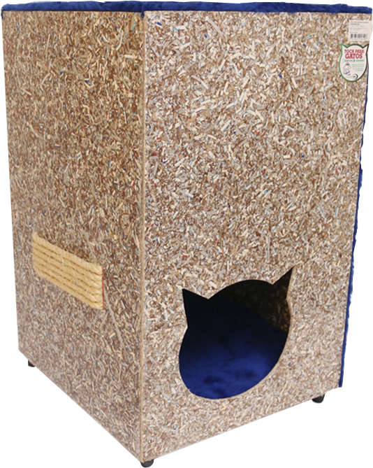 Toca Ecológica Recriar Pet 2 Andares Azul para Gatos - Azul