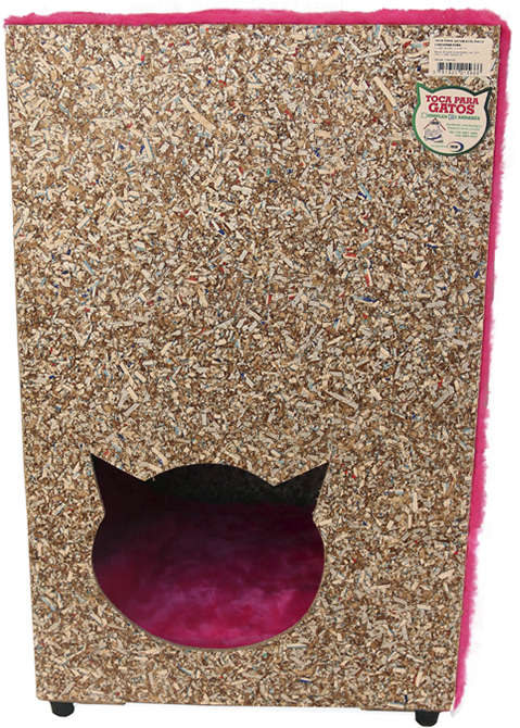 Toca Ecológica Recriar Pet 2 Andares Rosa para Gatos - Rosa