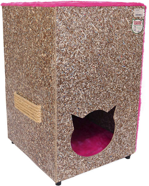 Toca Ecológica Recriar Pet 2 Andares Rosa para Gatos - Rosa