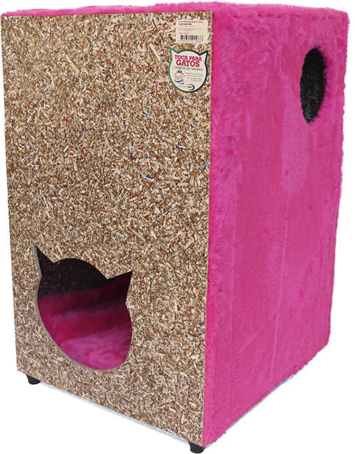 Toca Ecológica Recriar Pet 2 Andares Rosa para Gatos - Rosa