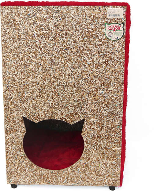 Toca Ecológica Recriar Pet 2 Andares Vermelha para Gatos - Vermelha